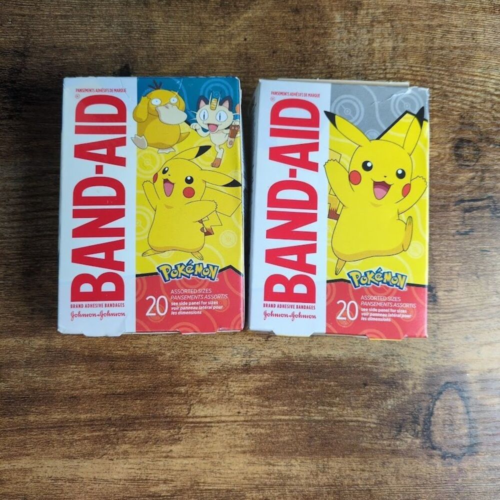 Band-Aid Pokémon Bandages 20 count Each Of Assorted Sizes, 2 New Packages